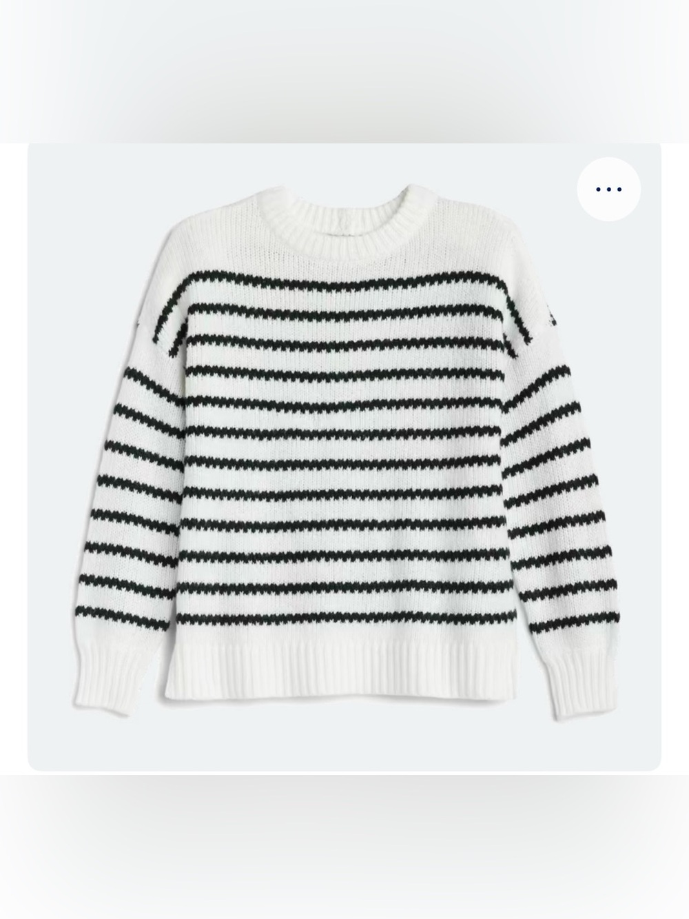 Pink Clover Striped Crewneck Sweater - White & Black
